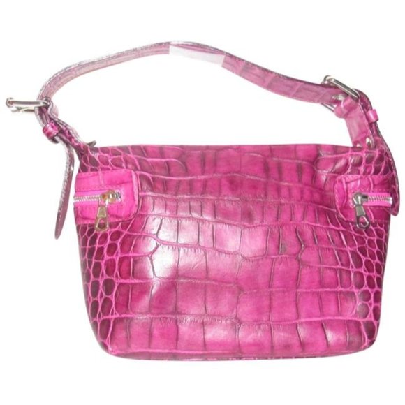 Francesco Biasia Fuchsia Pink Croc Patent Embossed